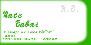 mate babai business card
